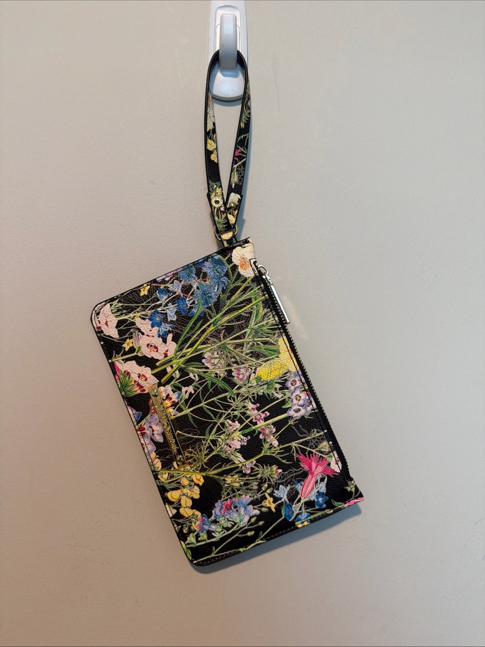 Betsy Johnson Floral Print Wristlet Clutch - Black Multi